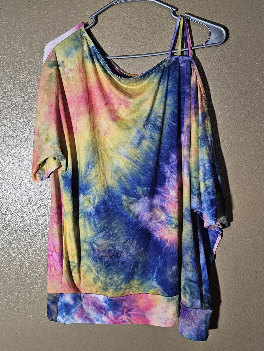 white birch Multicolor Tie-Dye Off-Shoulder Crop Top